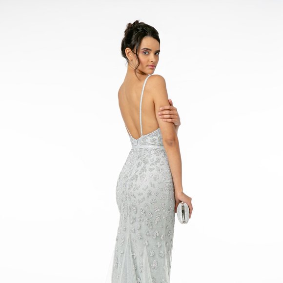 NEW LONG OFF SHOULDER SLEEVELESS SHEATH DRESS WITH STRAPS & ZIPPER BACK GL2917 - Picture 4 of 10